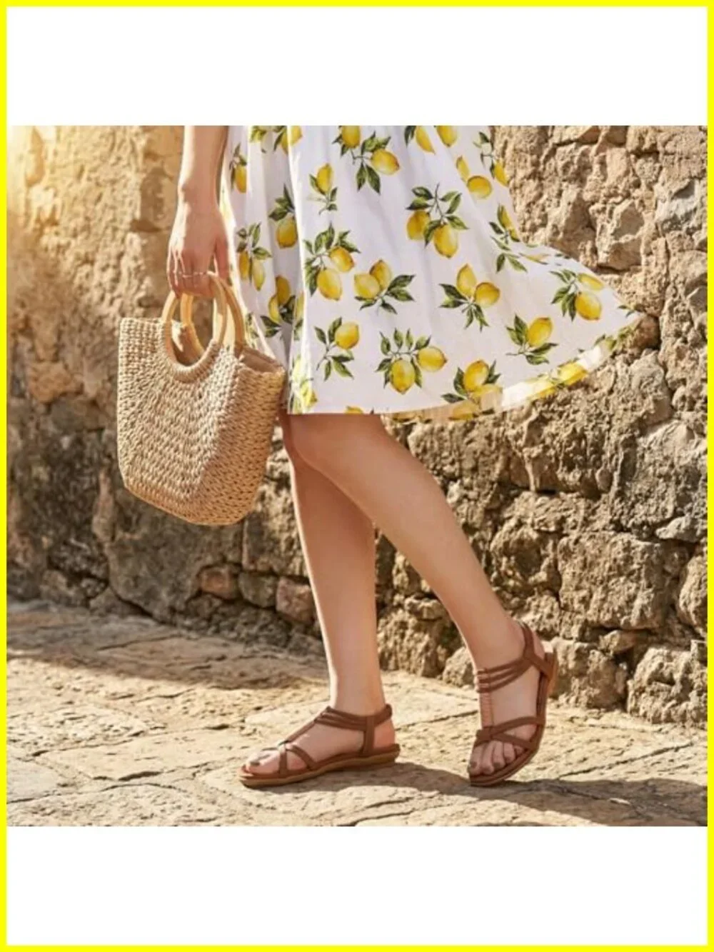Faux Leather Gladiator Flat Sandals for Women Cushion Footbed
